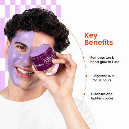 Lioraroot Purple Clay Radiance Mask – Pore-Refining & Brightening Face Mask, 75g