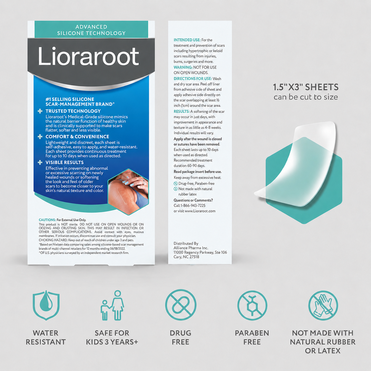 Lioraroot Silicone Clear Scar Sheets – 10 Pack