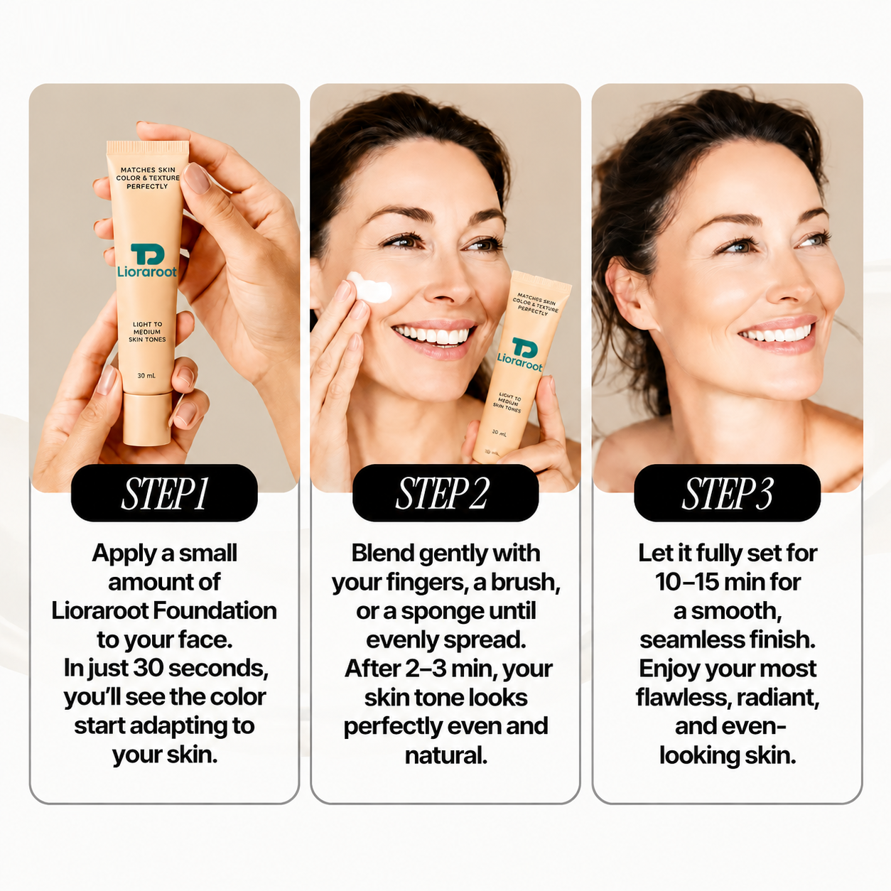 Lioraroot Foundation | Perfect Match, Buildable Coverage for Every Skin Tone