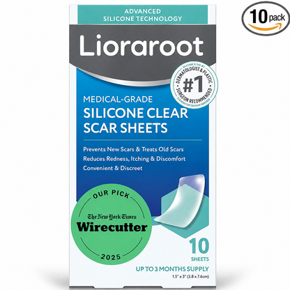 Lioraroot Silicone Clear Scar Sheets – 10 Pack